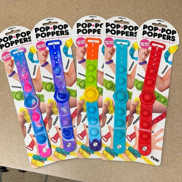 Pop Pop Poppers bubble fidget bracelet set of 5 - Picture 2 of 3